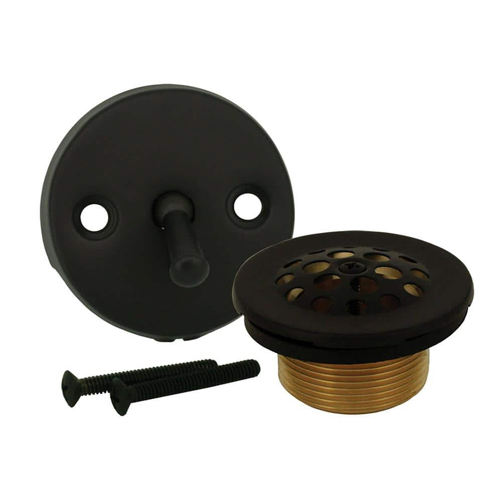 Jones Stephens Trip Lever Bath Tub Drain Conversion Kit With 2-Hole ... in The art and science behind oil rubbed bronze finish on bathtub drains