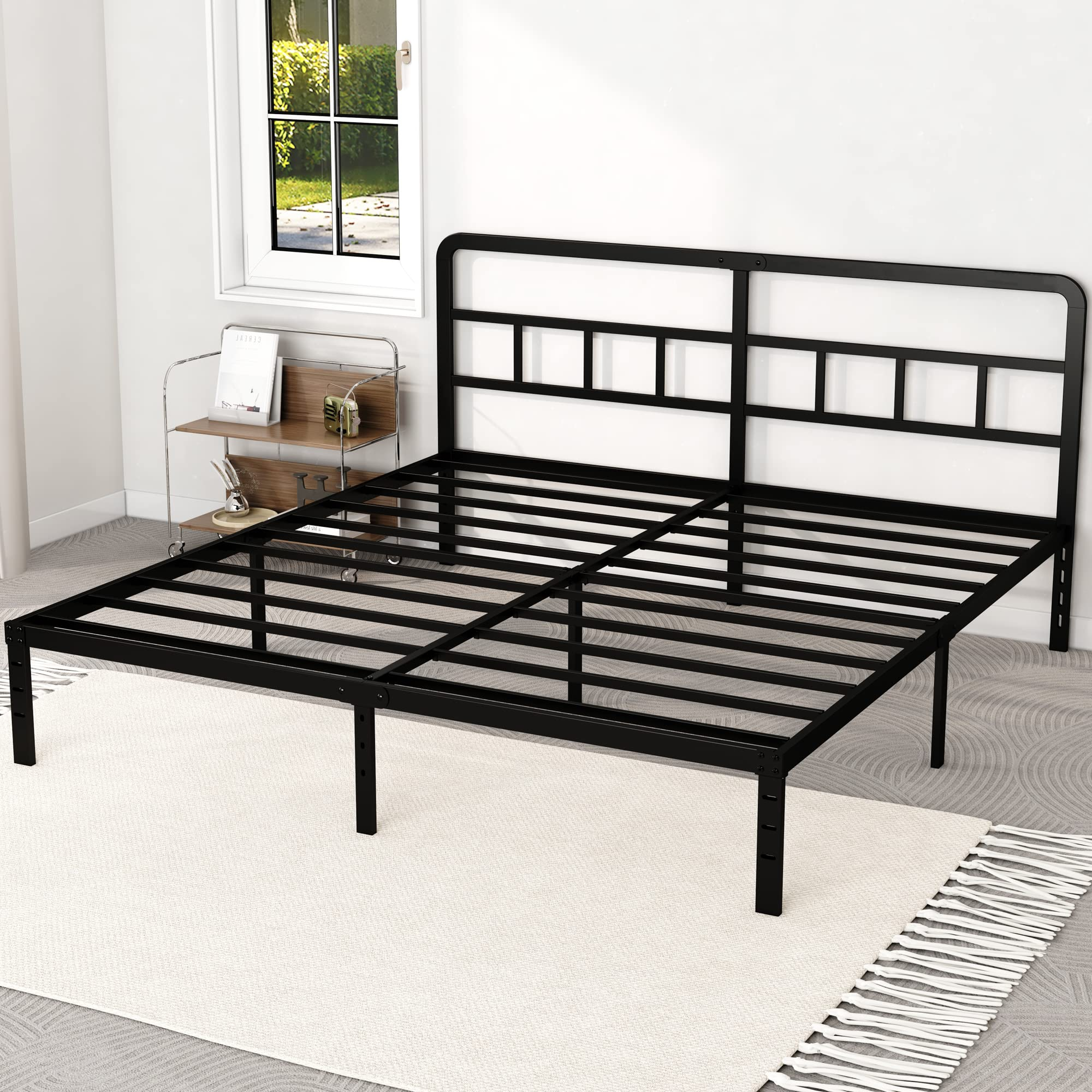 King Metal Platform Beds Universal Metal Bed Frame Adjustable And within How metal bed frames with headboards affect sleep quality and spinal alignment