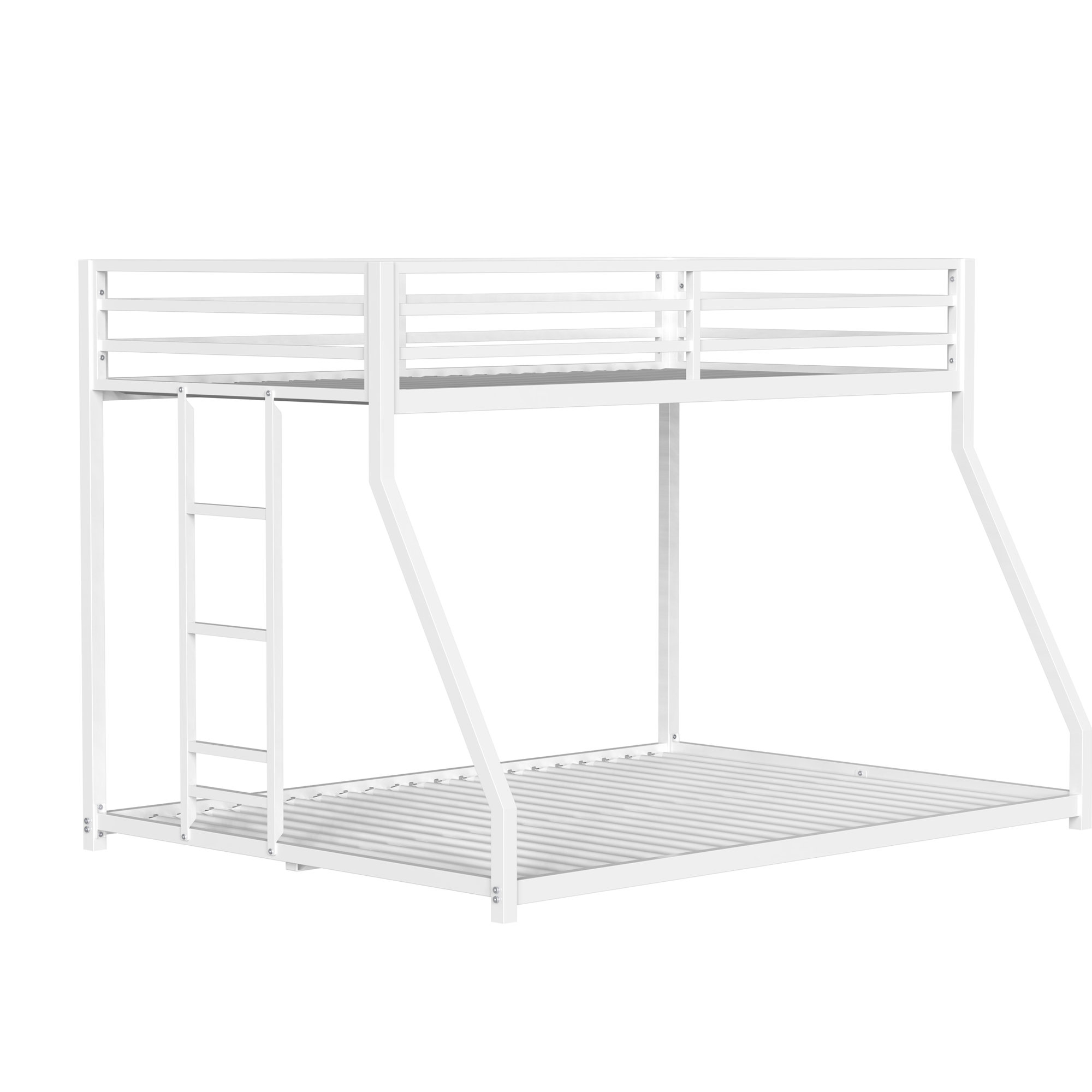 Latitude Run® Twin Over Full Bunk Bed Metal For Kids & Adults, Low ... with Metal Twin Over Full Bunk Bed