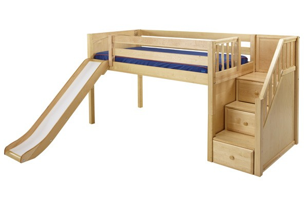 Low Loft Bed With Slide New Arrivals intended for Loft Bed With Stairs And Slide