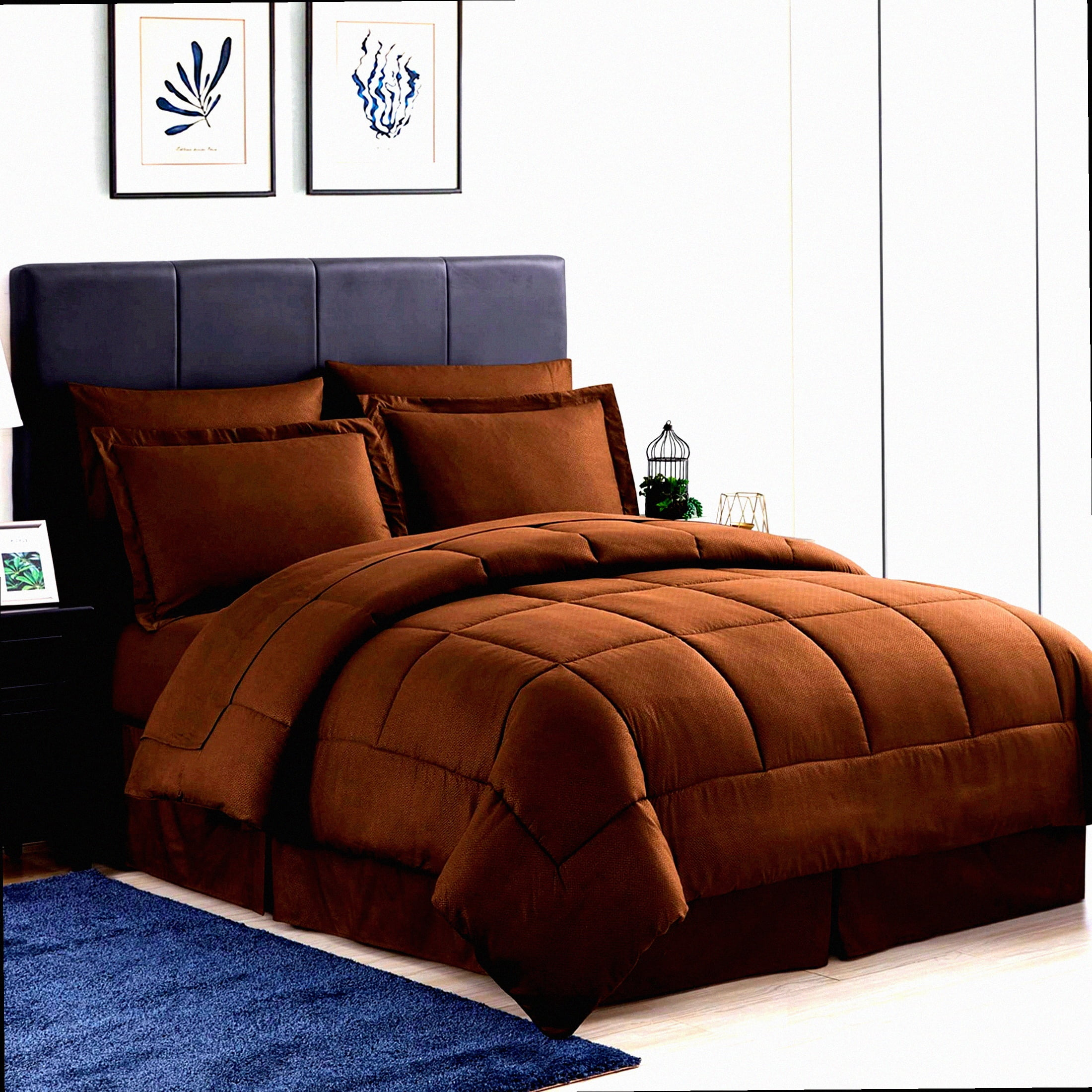 Luxury Greek Key 8-Piece Queen Bedding Set - Comforter, Bed Skirt ... pertaining to 8 Piece Queen Bed Set