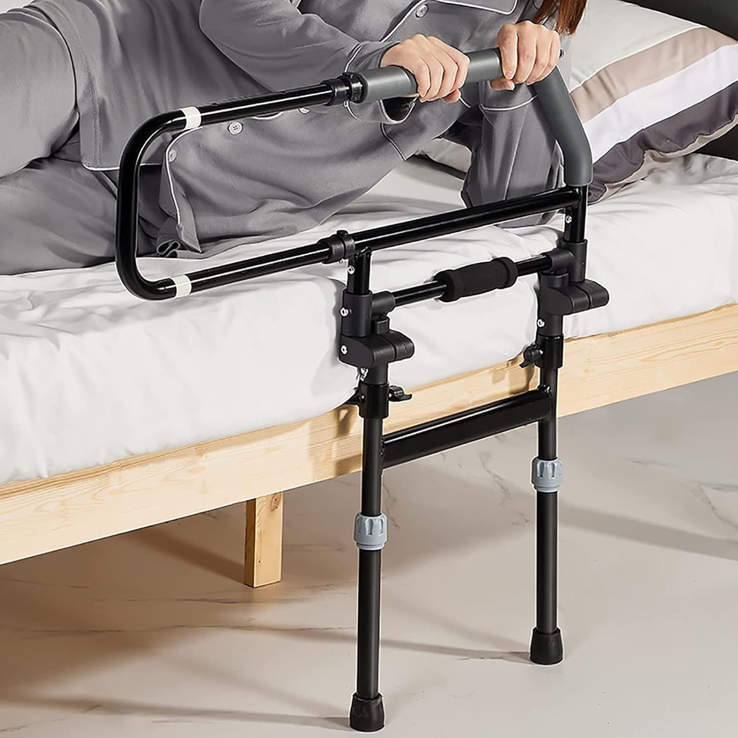 Medical Adjustable Bed Rails For Elderly Adults Bed Assist Railing ... pertaining to Choosing the perfect bed cane for your adjustable bed setup