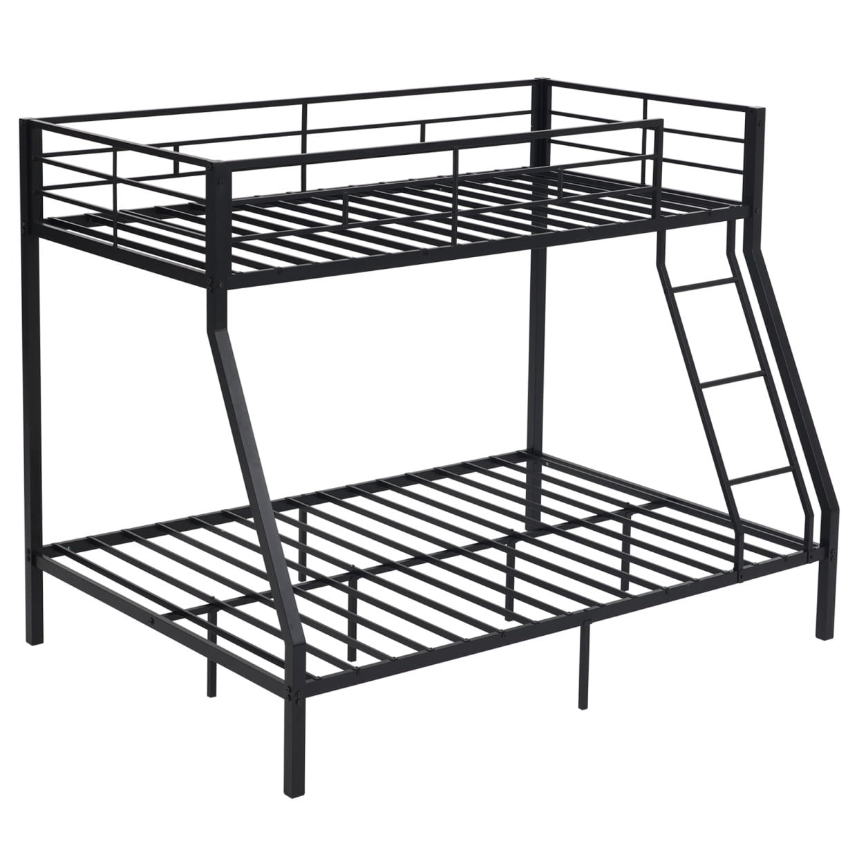 Metal Bunk Bed, Twin Over Full Bunk Bed Frame With Ladder, Guard Rail ... pertaining to Metal Twin Over Full Bunk Bed