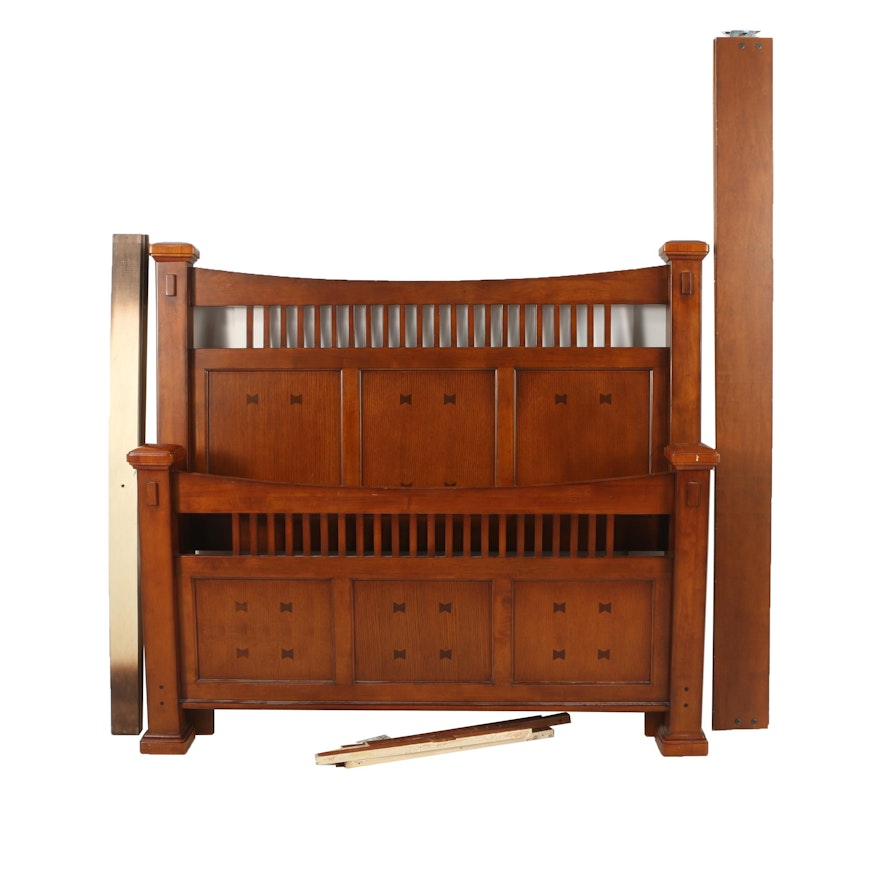 Mission Style Queen Size Bed Frame | Ebth within Mission style queen bed frames versus other bedroom furniture styles