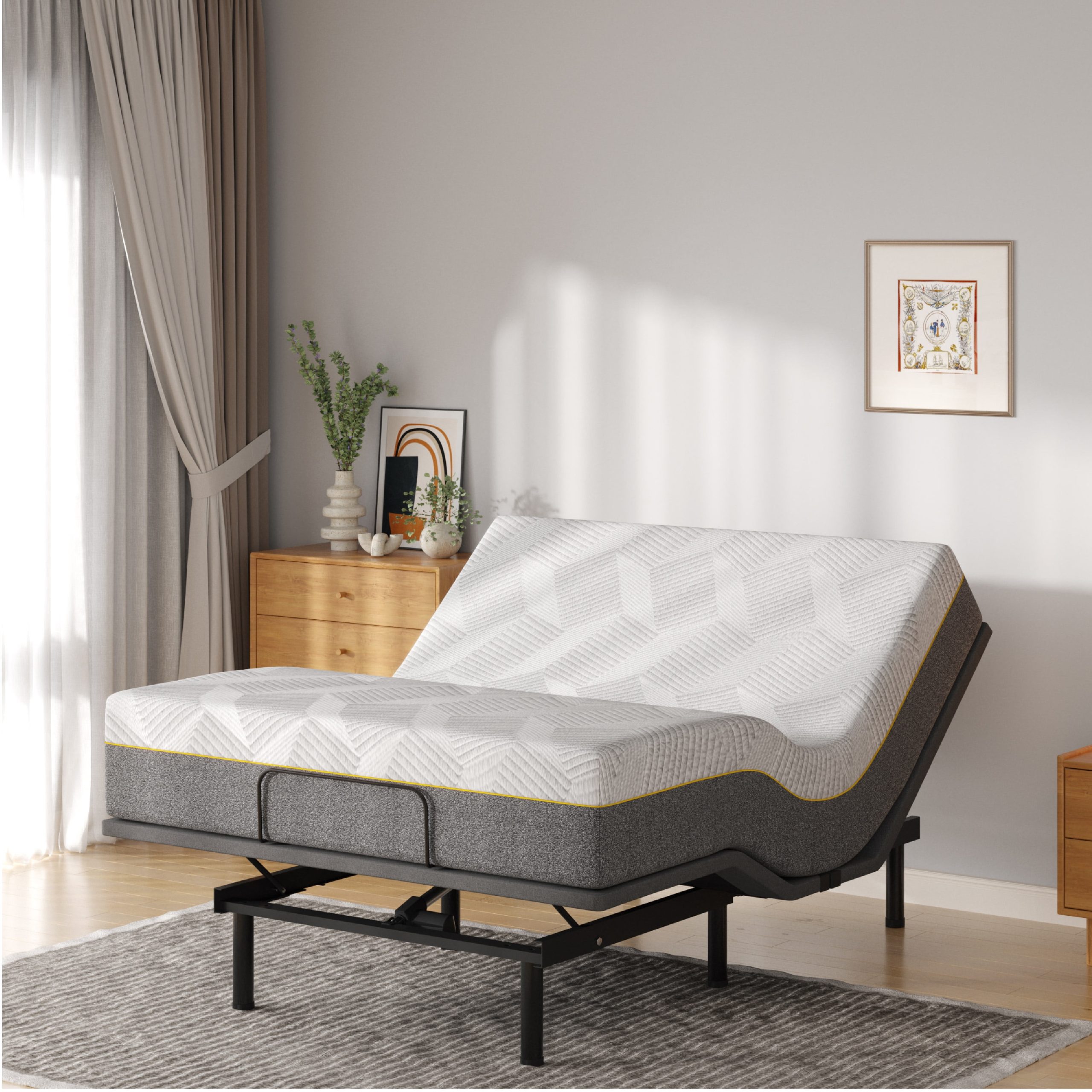 Mlily Twin Xl Adjustable Bed Frame With 12 Inch Memory Foam Mattress ... in Choosing the Right Adjustable Twin XL Bed Frame for Your Sleeping Needs