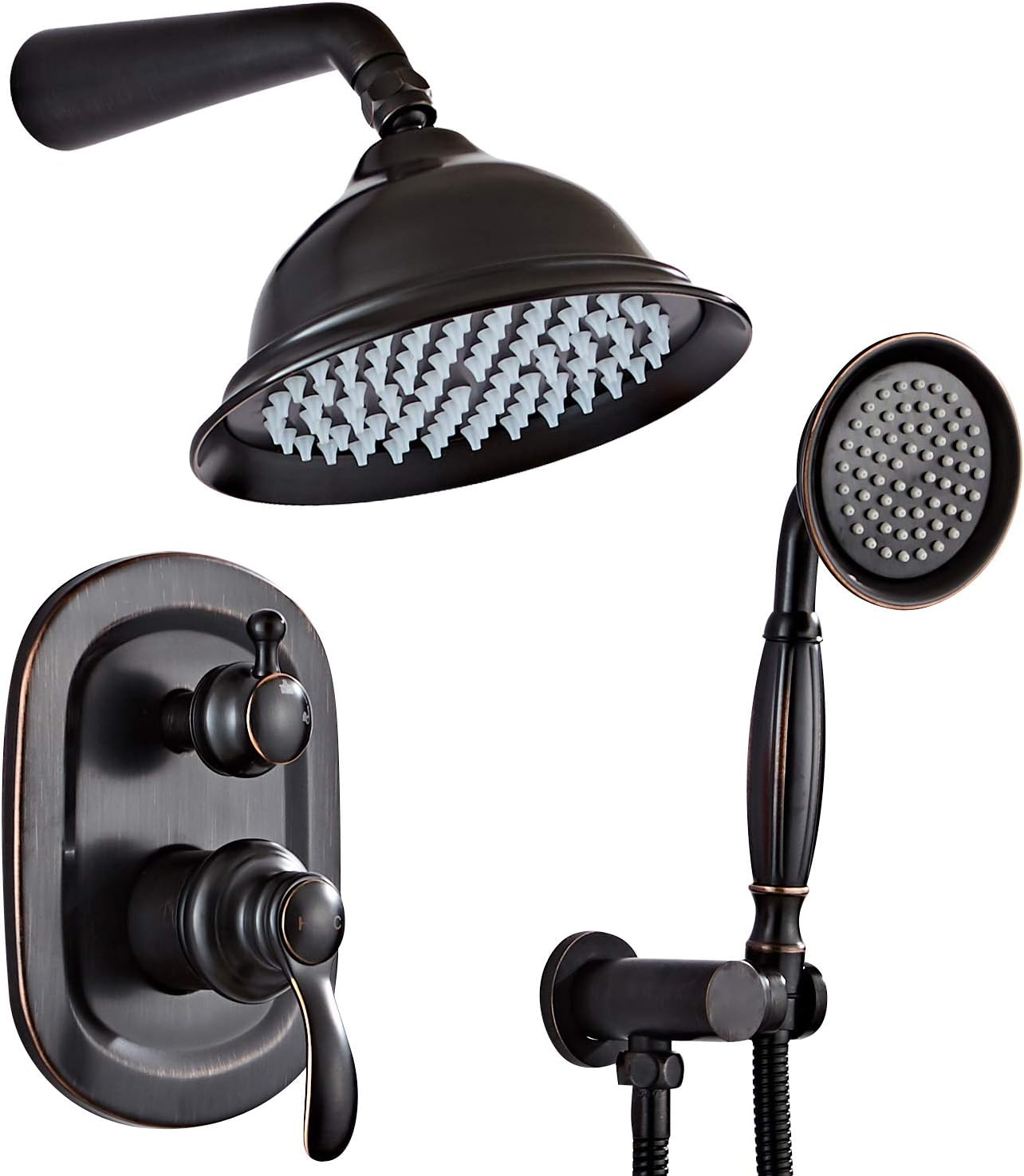 Newrain Oil Rubbed Bronze Shower System,Ceiling Shower Faucet Set For ... pertaining to Oil Rubbed Bronze Shower Systems