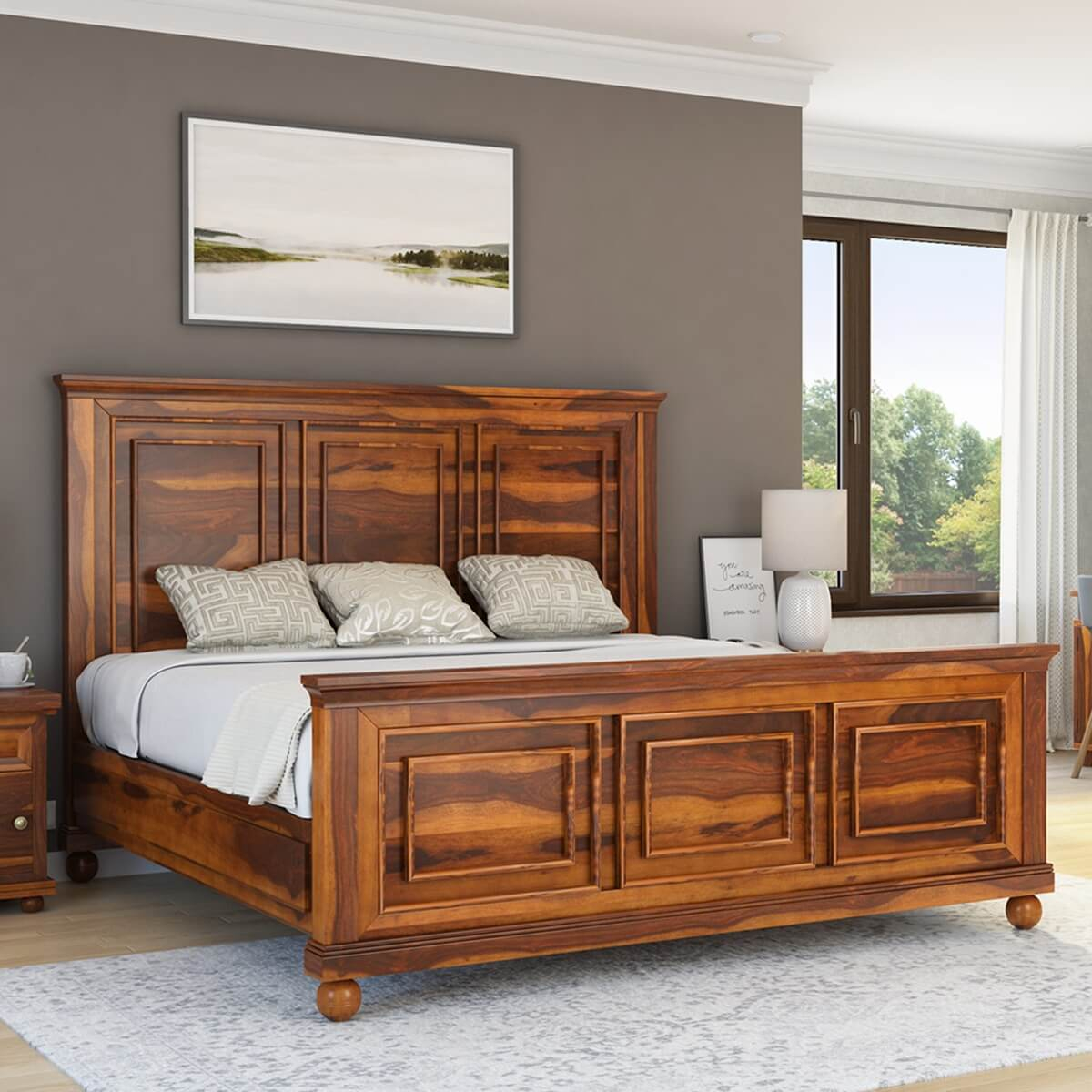 Pecos Mission Solid Wood Platform Bed | Shop In King, Queen & Full Size ... for Maximizing Bedroom Space with Custom Wood Frame Bed Designs