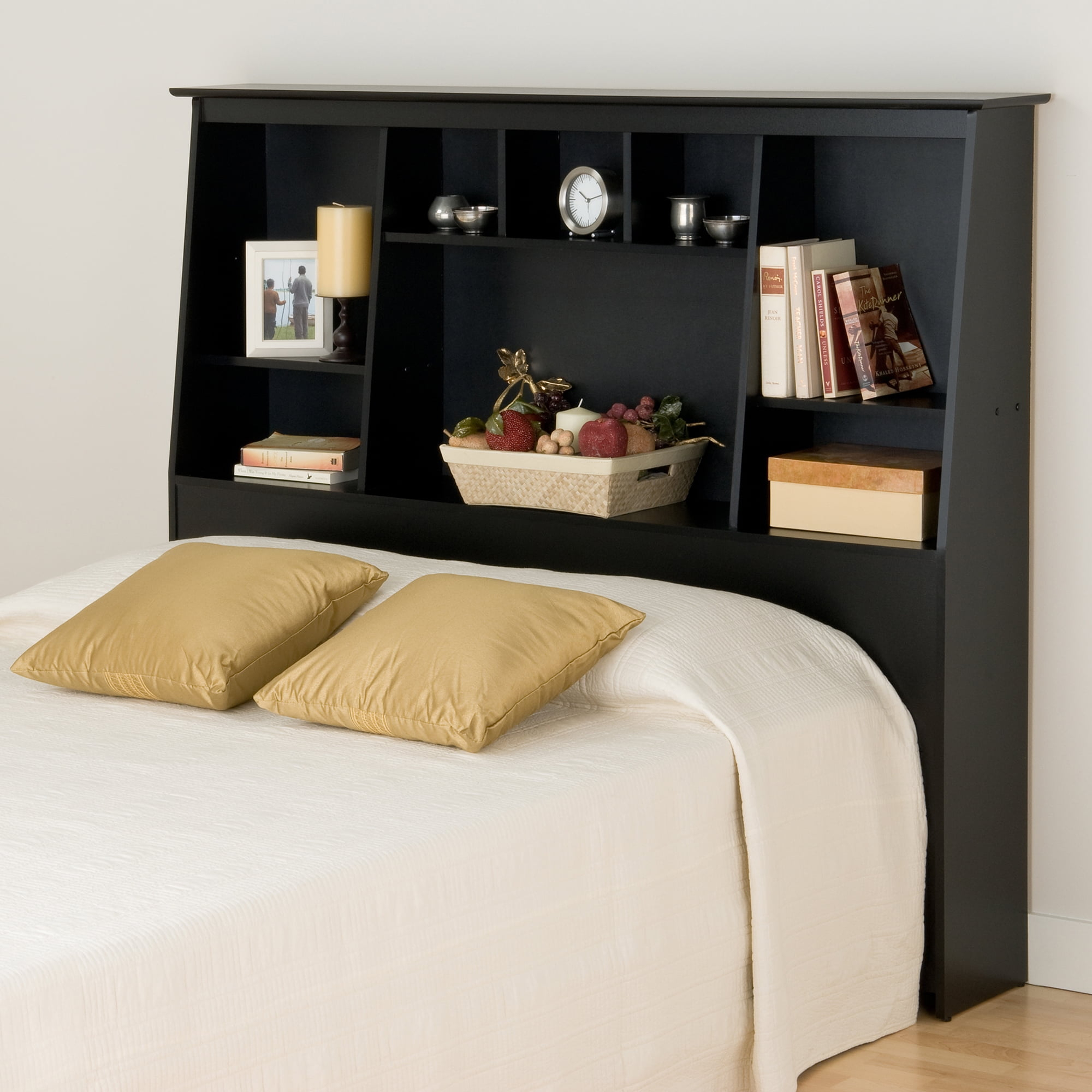 Prepac Sonoma Full/Queen Tall Slant-Back Free Standing Bookcase ... pertaining to Everything You Should Know About Selecting Free Standing Headboards for Adjustable Bed Users