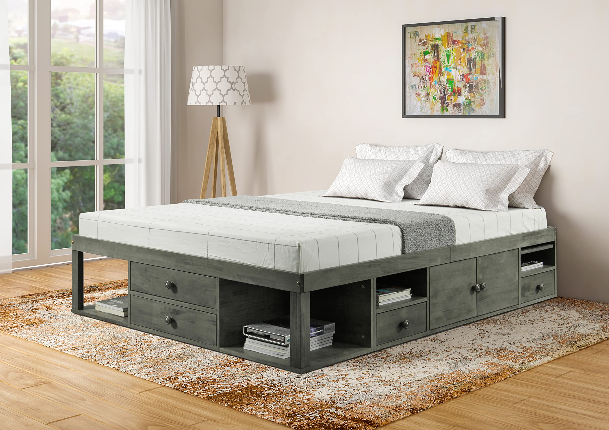 Queen Storage Platform Bed Quad Bed Platform Storage Beds | Charles inside Platform Bed Queen With Storage