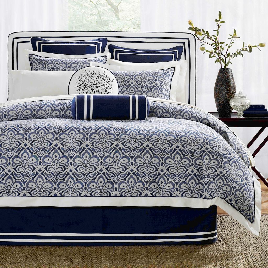 Raymond Waites Comforter Sets Blue pertaining to The science behind why blue and white bedding creates peaceful sleep spaces