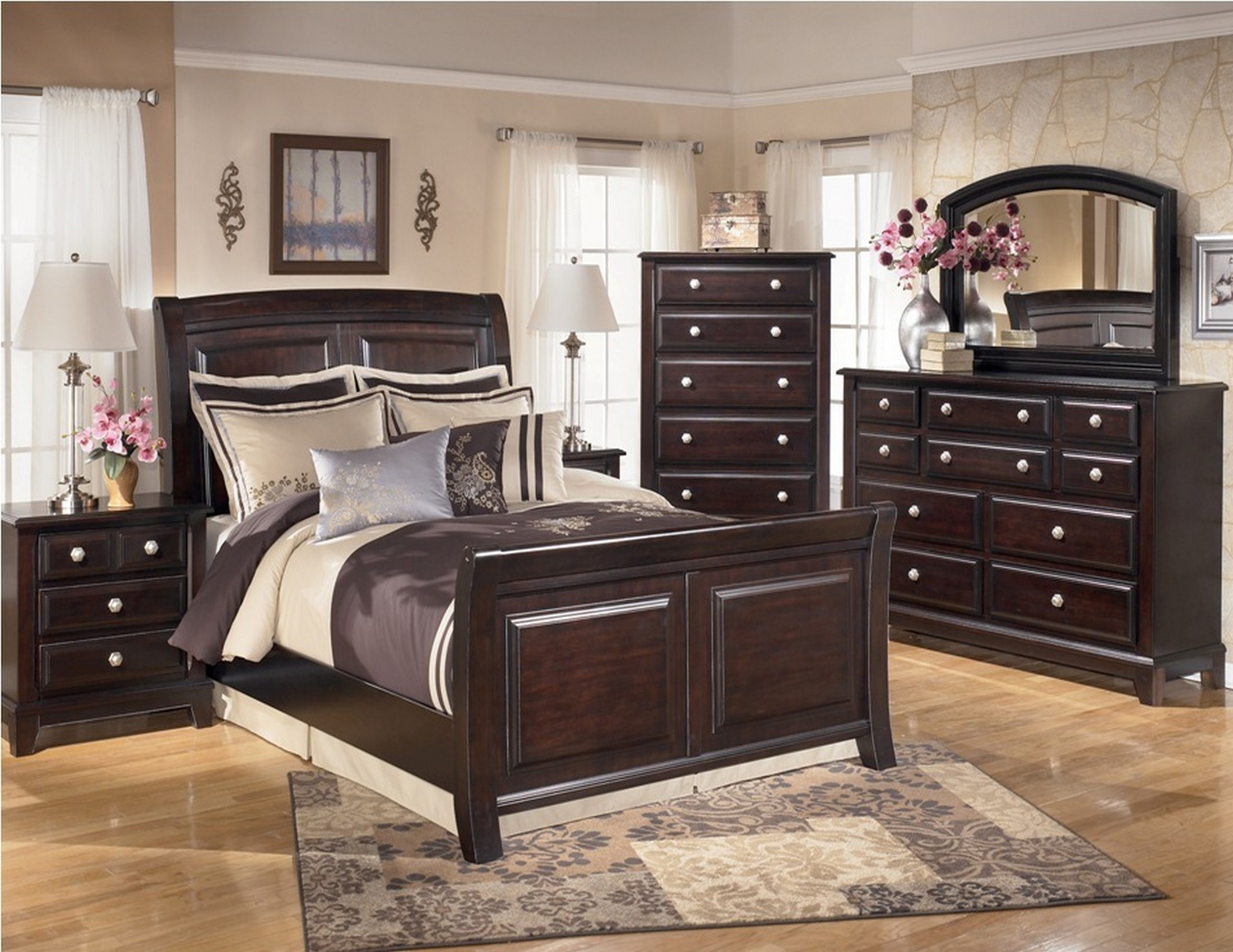 Ridgley Sleigh Bedroom Set From Ashley (B520) | Coleman Furniture regarding Ashley Furniture Clearance Bedroom Sets