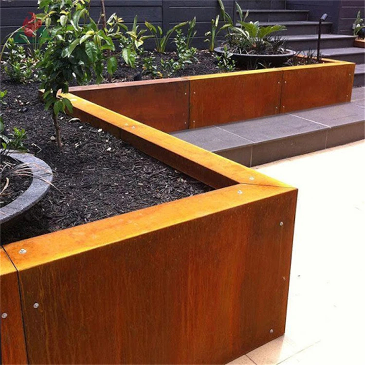 Rustic Corten Steel Raised Garden Bed & Metal Edging throughout Corten Steel Raised Garden Bed