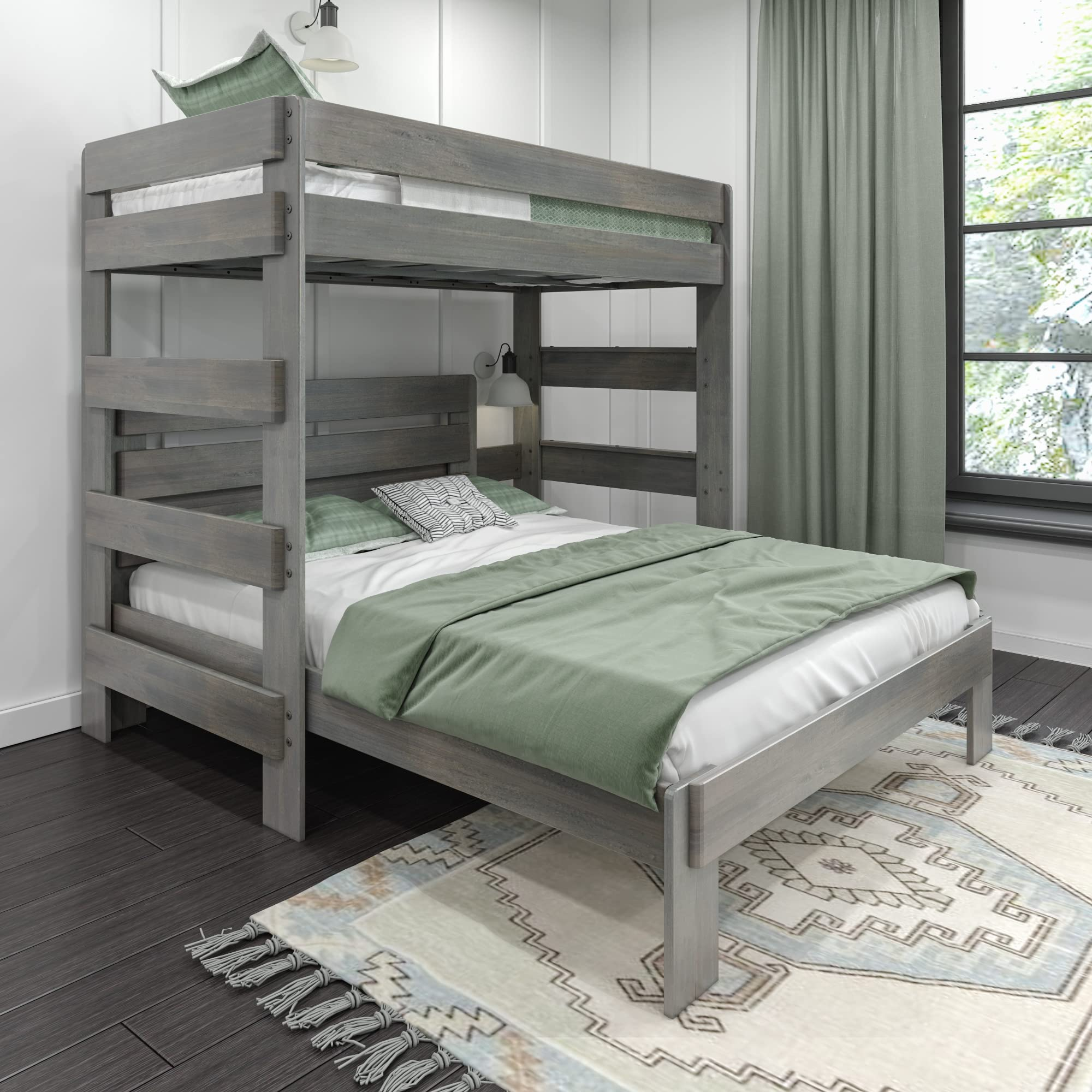Rustic Twin Over Queen Bunk Bed At Angelina Otto Blog within Everything You Need to Know About Twin and Queen Bunk Bed Safety