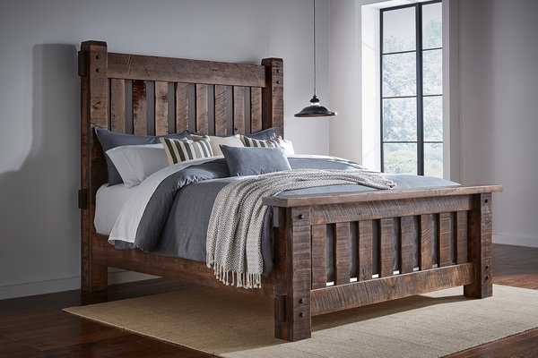 Rustic Wood King Size Bed Burlington Solid Wood Bed Frame | Queen in Rustic Wood King Bed Frame