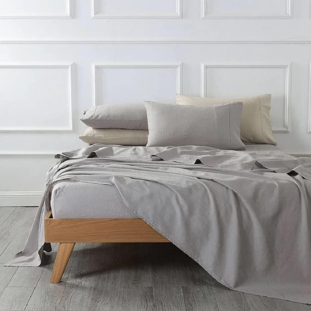 Sheetsnthings Belgian Flax Linen And Cotton Blend Bed Sheets, Pre ... with How linen cotton blend sheets offer year-round comfort and breathability