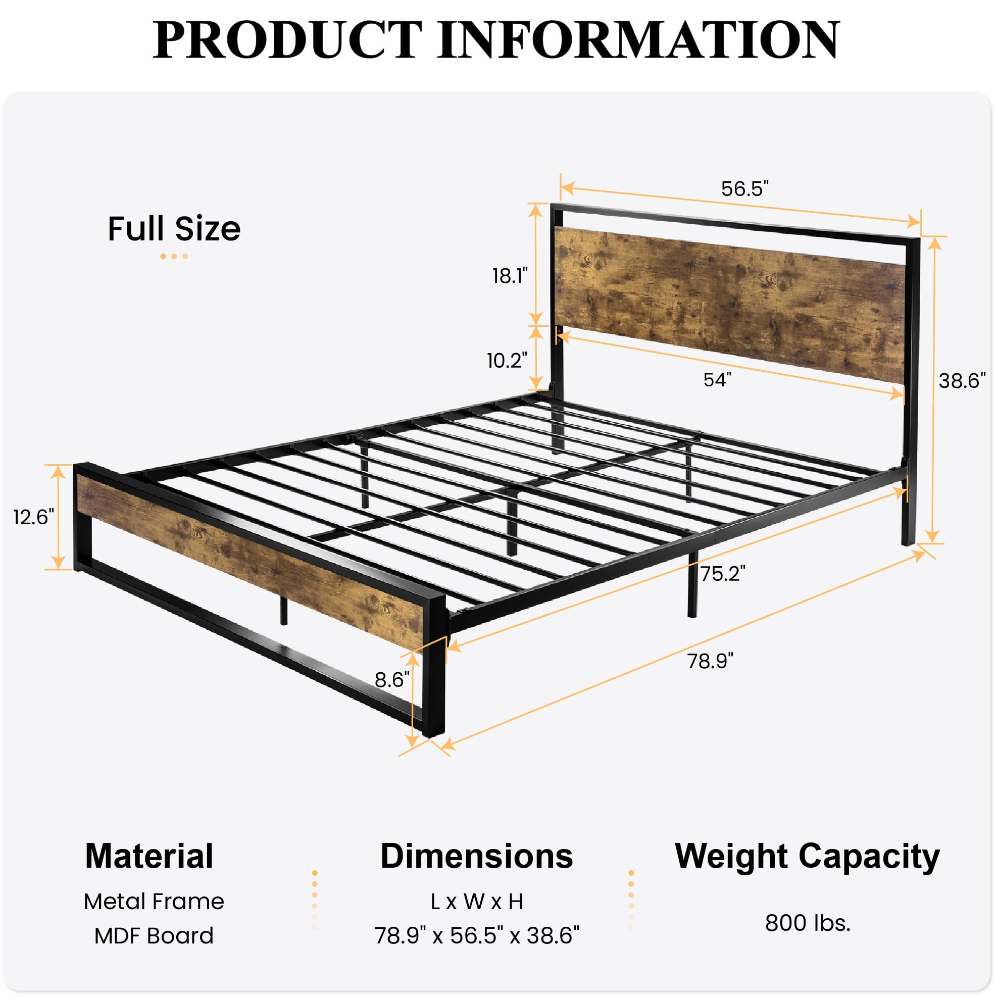 Snapklik.com : Sha Cerlin Full Size Bed Frame with Sha Cerlin Bed Frame Instructions Pdf