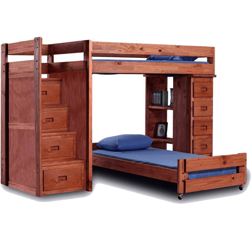 Solid Wood Loft Bed With Stairs 39472_(Pc) - More Than A Furniture Store pertaining to Solid Wood Loft Bed With Stairs