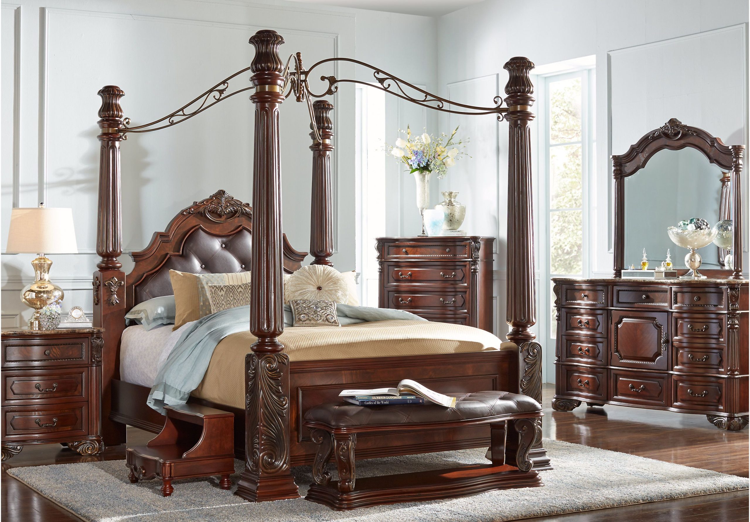 Southampton Walnut 6 Pc King Canopy Bedroom Set intended for How to Choose the Perfect King Size Canopy Bed Set for Your Bedroom