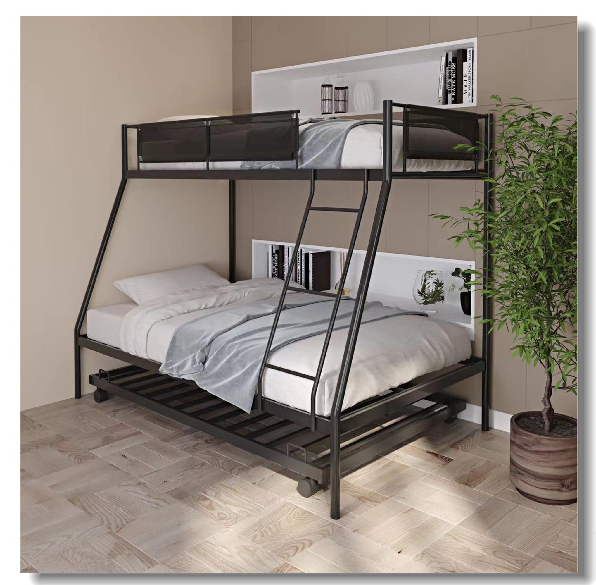 Trule Paloalto Twin Over Full Drawer Bunk Bed With Trundle Bed | Wayfair within Wayfair Bunk Beds Twin Over Full