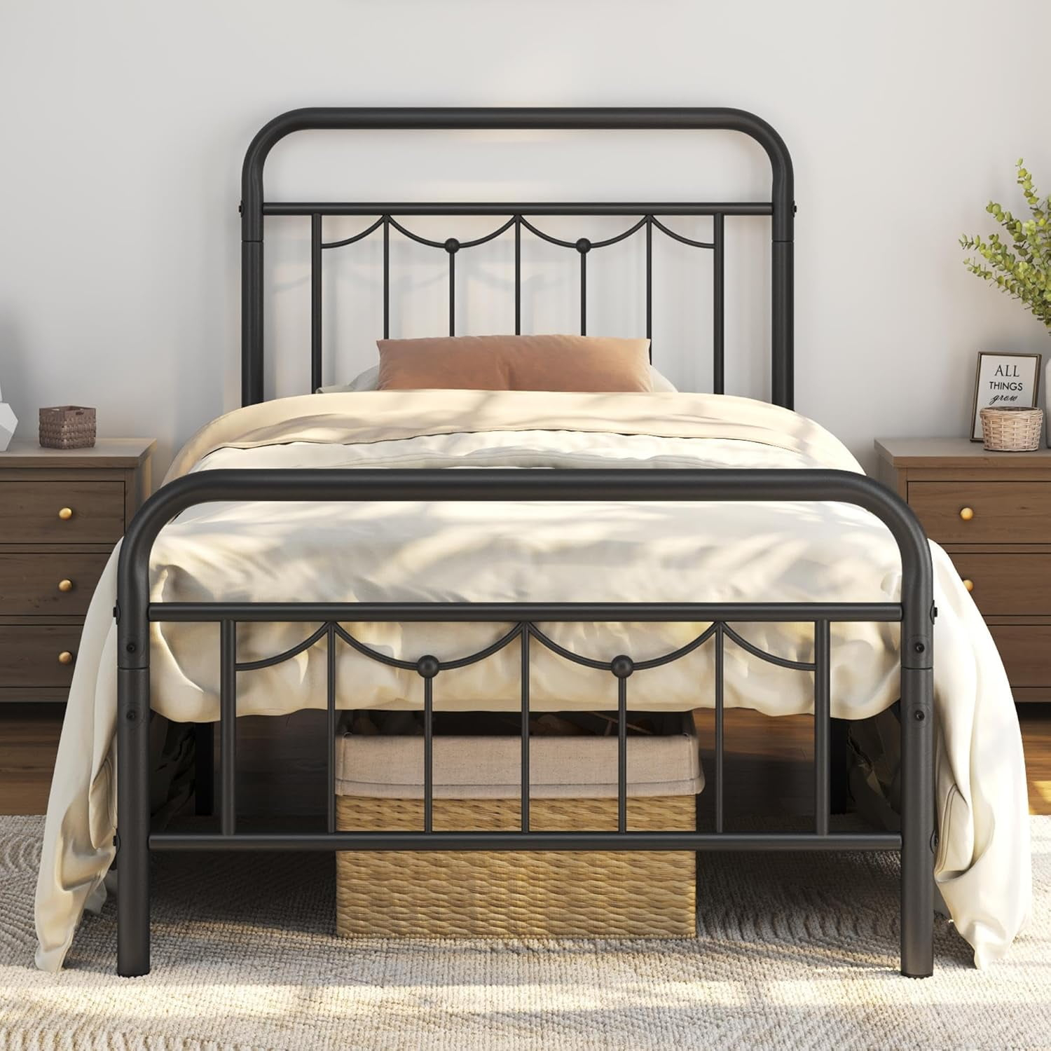 Twin Size Metal Bed Frames With Vintage Headboard And Footboard ... for Understanding the durability advantages of twin size metal bed frames