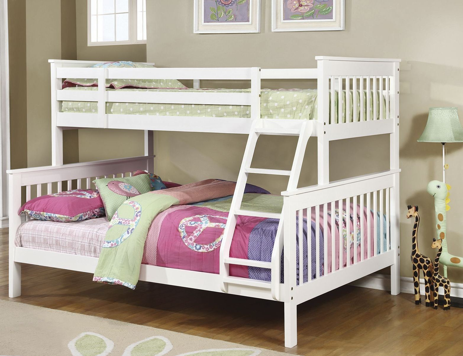 White Twin Over Full Bunk Bed From Coaster | Coleman Furniture regarding Twin With Full Bunk Bed