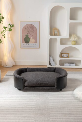 Yeah Depot - Scandinavian Elevated Dog Bed - Solid Wood Legs, Wood Back ... within Cupcakes And Cashmere Dog Bed