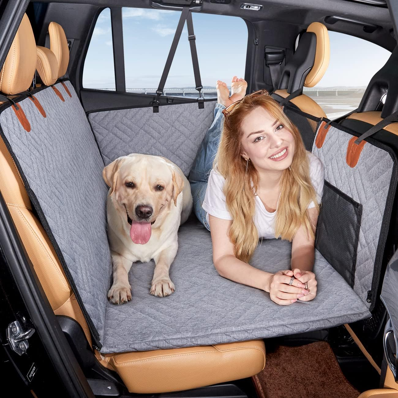 Yjgf Back Seat Extender For Dogs,Dog Car Cover Bed Inflatable Camping ... within Dog Beds For Back Seat Of Car