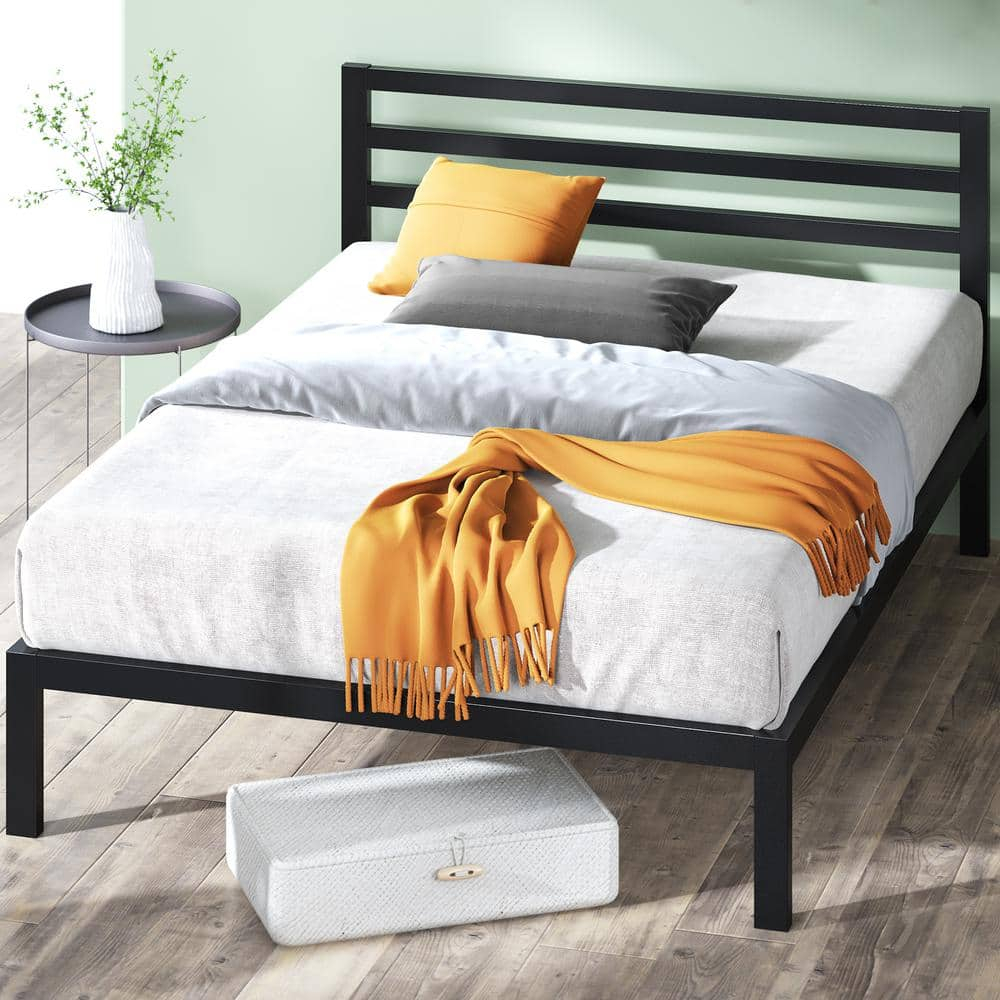 Zinus Mia Twin Black Metal Platform Bed Frame With Headboard Hd-Asmph ... intended for Understanding the durability advantages of metal twin platform bed frames