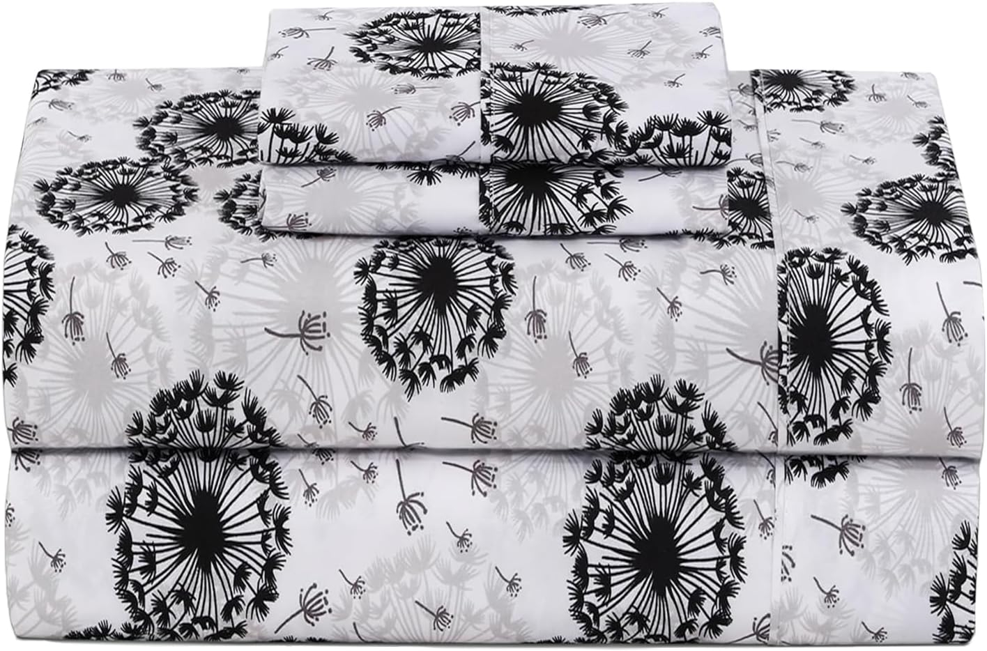 Zoyer Floral Bed Sheets Set Full Size - Double Brushed Microfiber Black ... inside Understanding the timeless appeal of white and black floral bedding
