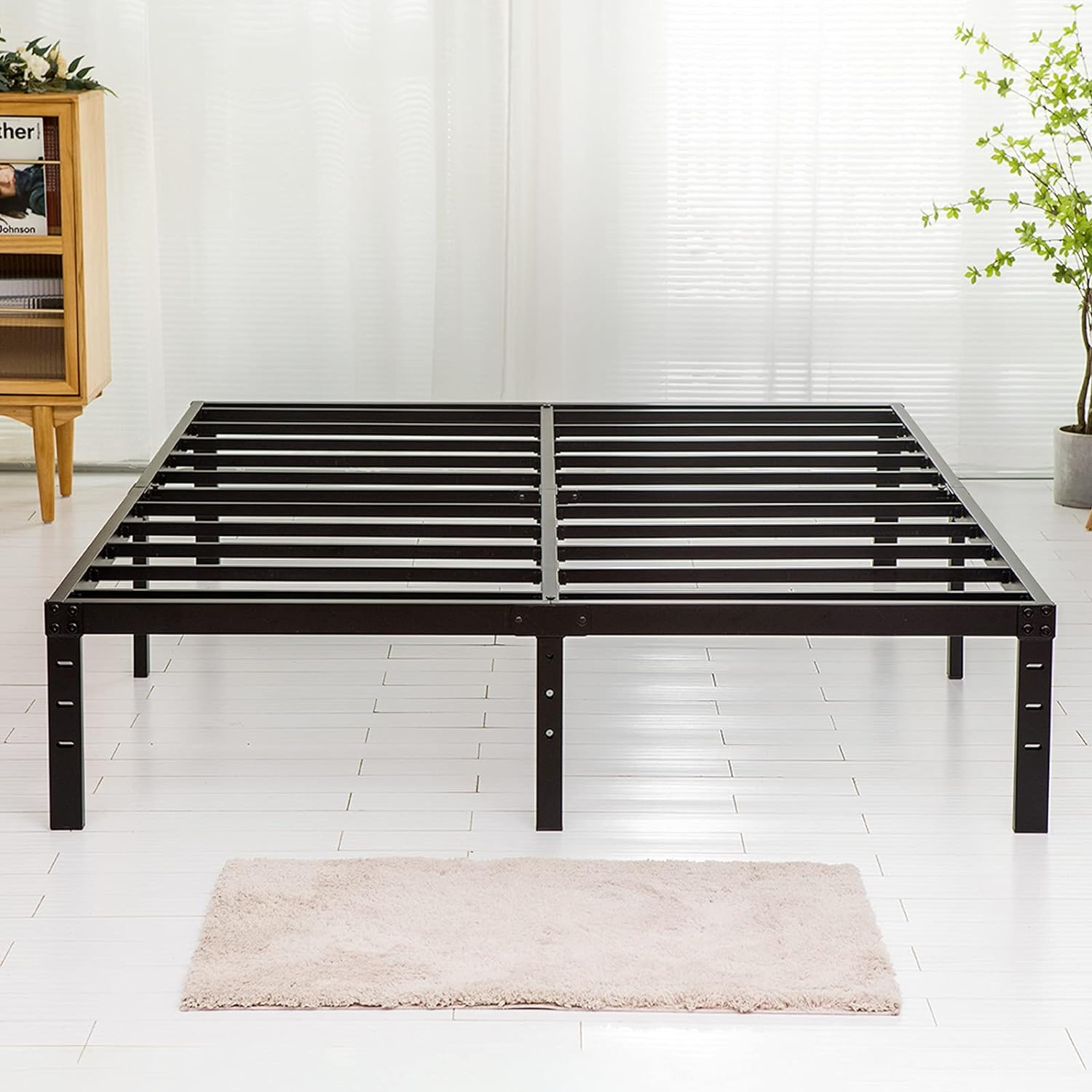 Amazon.com: Wulanos King Size Bed Frame, 3500Lbs Heavy Duty Metal ... throughout Bed Supports For King Size Beds