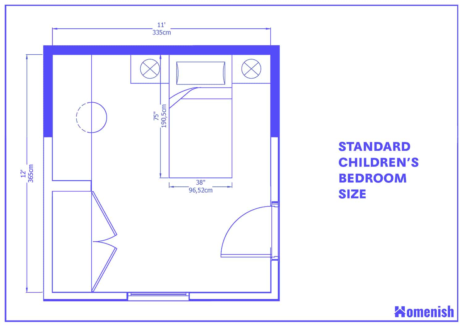 Average Bedroom Size And Layout Guide (With 9 Designs) - Homenish throughout Standard Size Bedroom