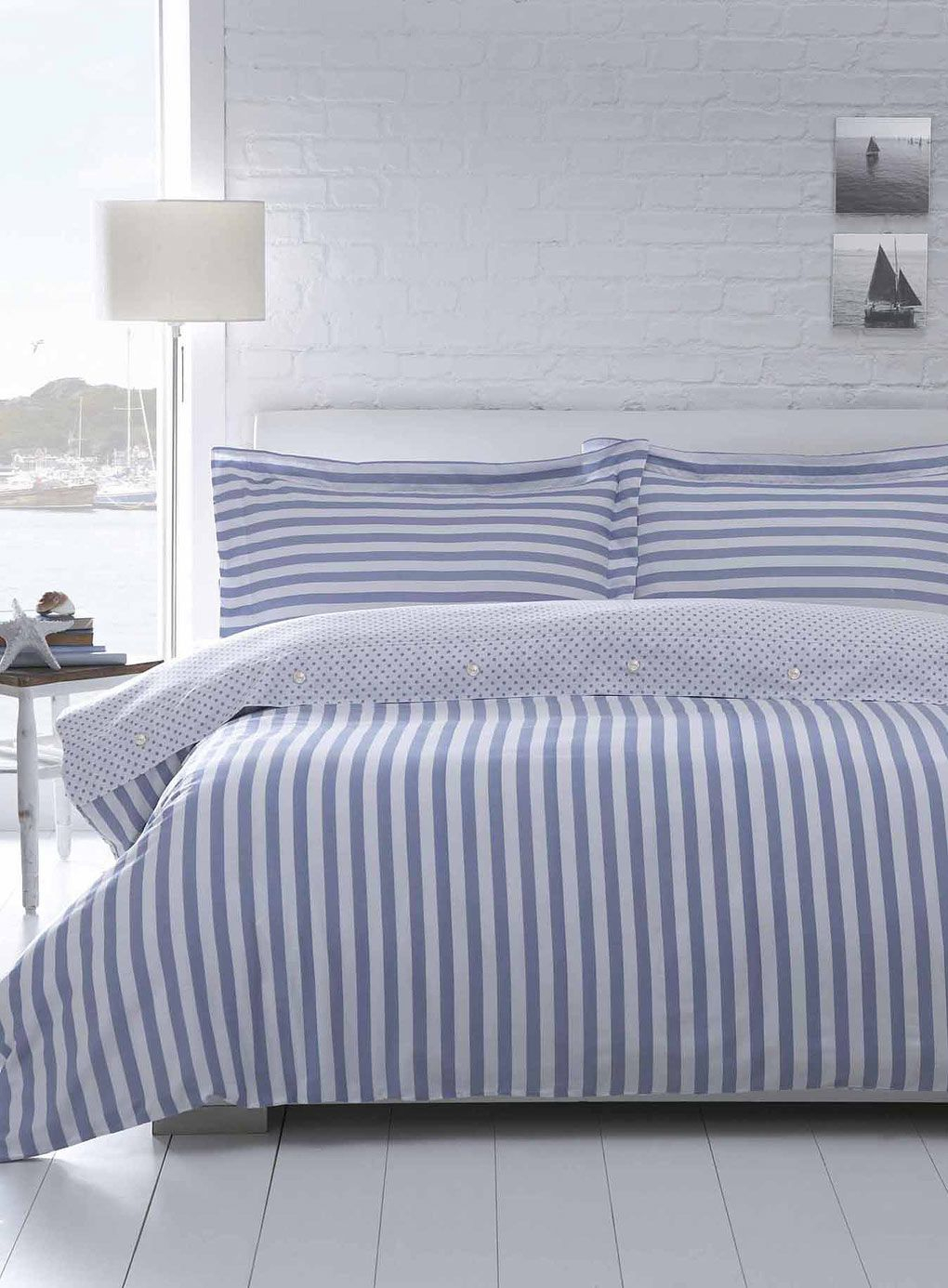 Blue And White Striped Comforter Set For Bedroom Decor inside Blue And White Striped Bedding