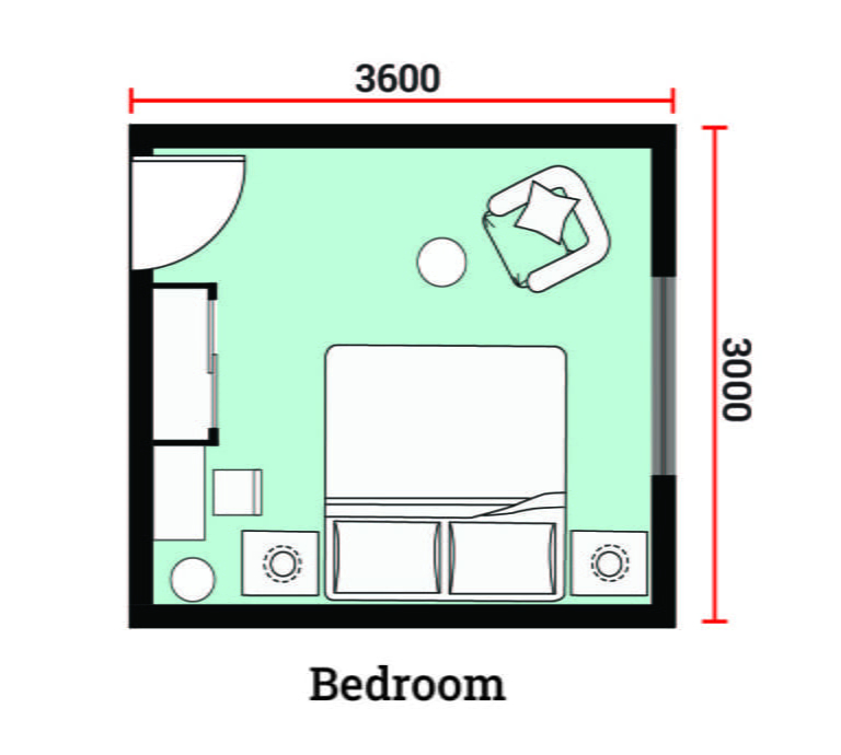 Dimensions Of Bedroom (Design & Interior Guide) - Layak Architect within Standard Size Bedroom