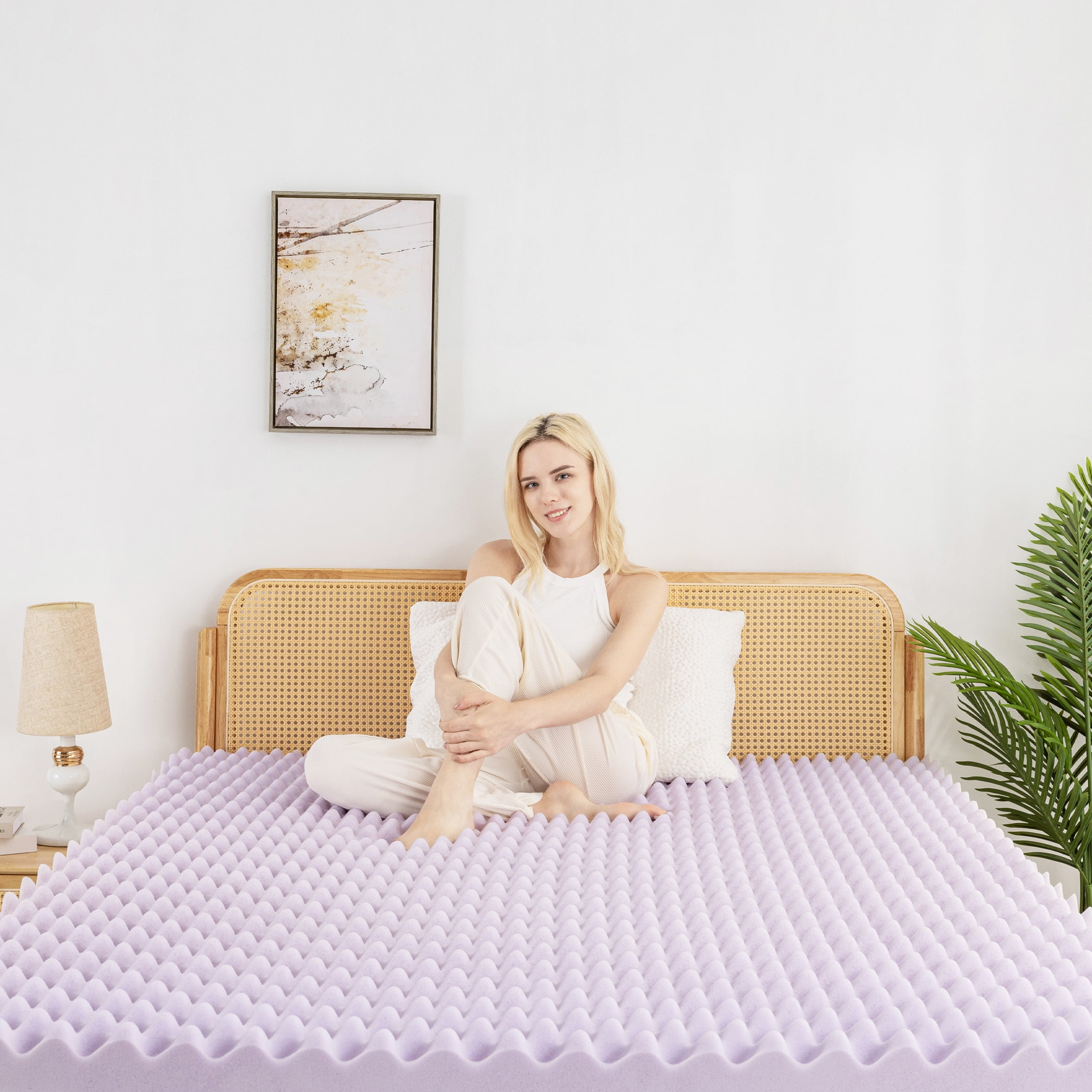 Ego Home 4 Inch King Size Memory Foam Mattress Topper, Egg Crate ... within How to choose the right density for your king size foam topper without overspending