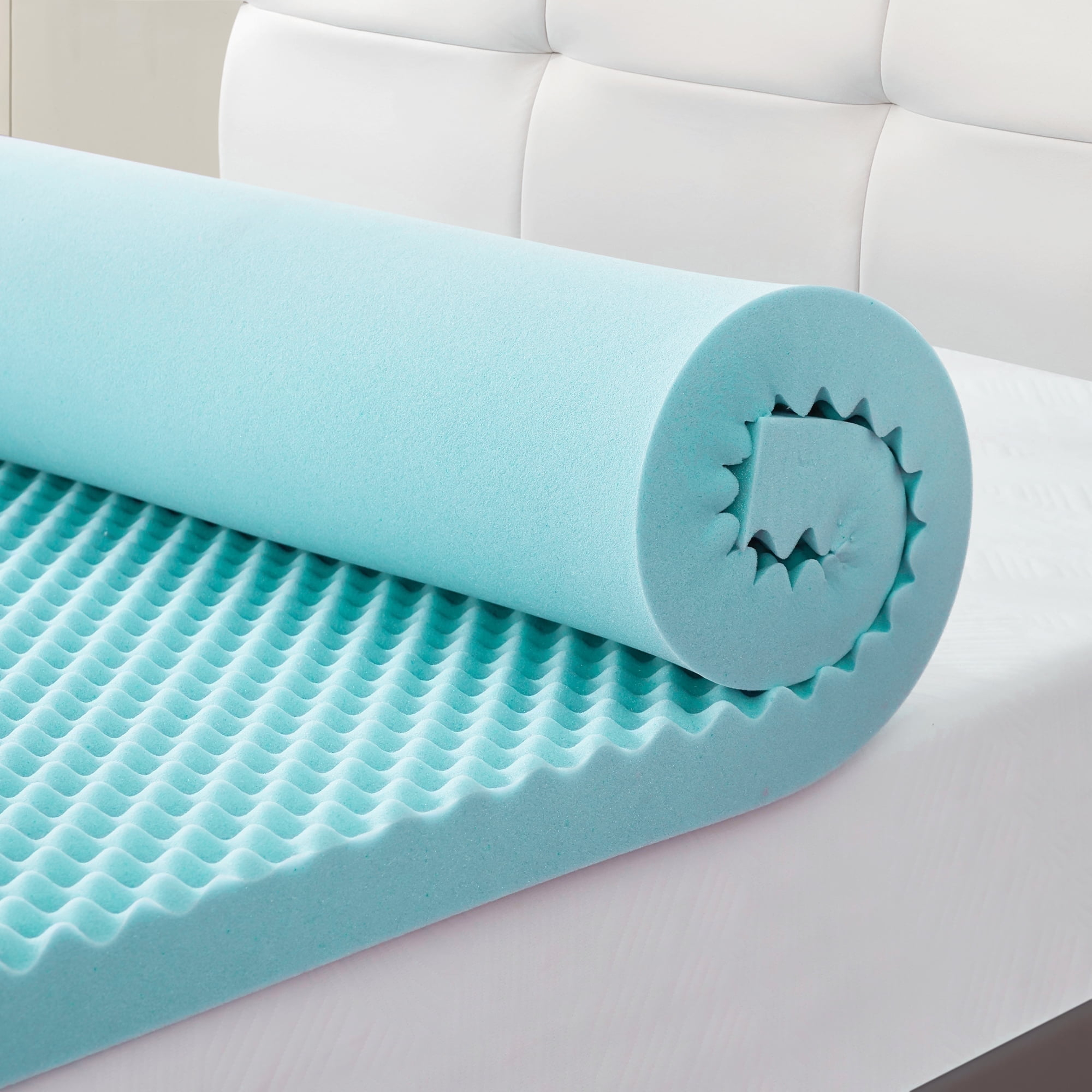 Free Shipping! Bdeus 2 Inch Gel Cooling Memory Foam Mattress Topper ... intended for King Egg Crate Mattress Pad