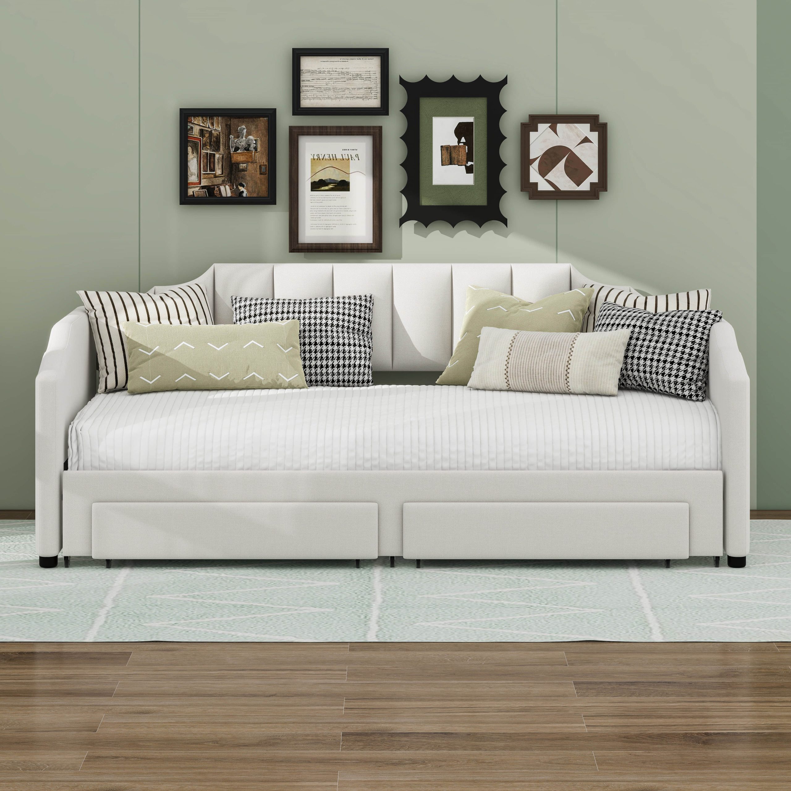 Latitude Run® Twin Xl Daybed With Storage Drawers & Trundle ... with regard to Twin Xl Trundle Bed For Adults
