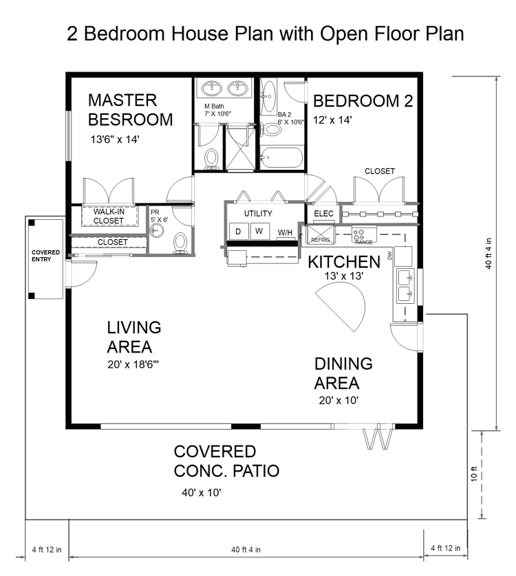 2 Bedroom Open Plan House Designs regarding Smart design tricks that make a small two bedroom floor plan feel spacious and open