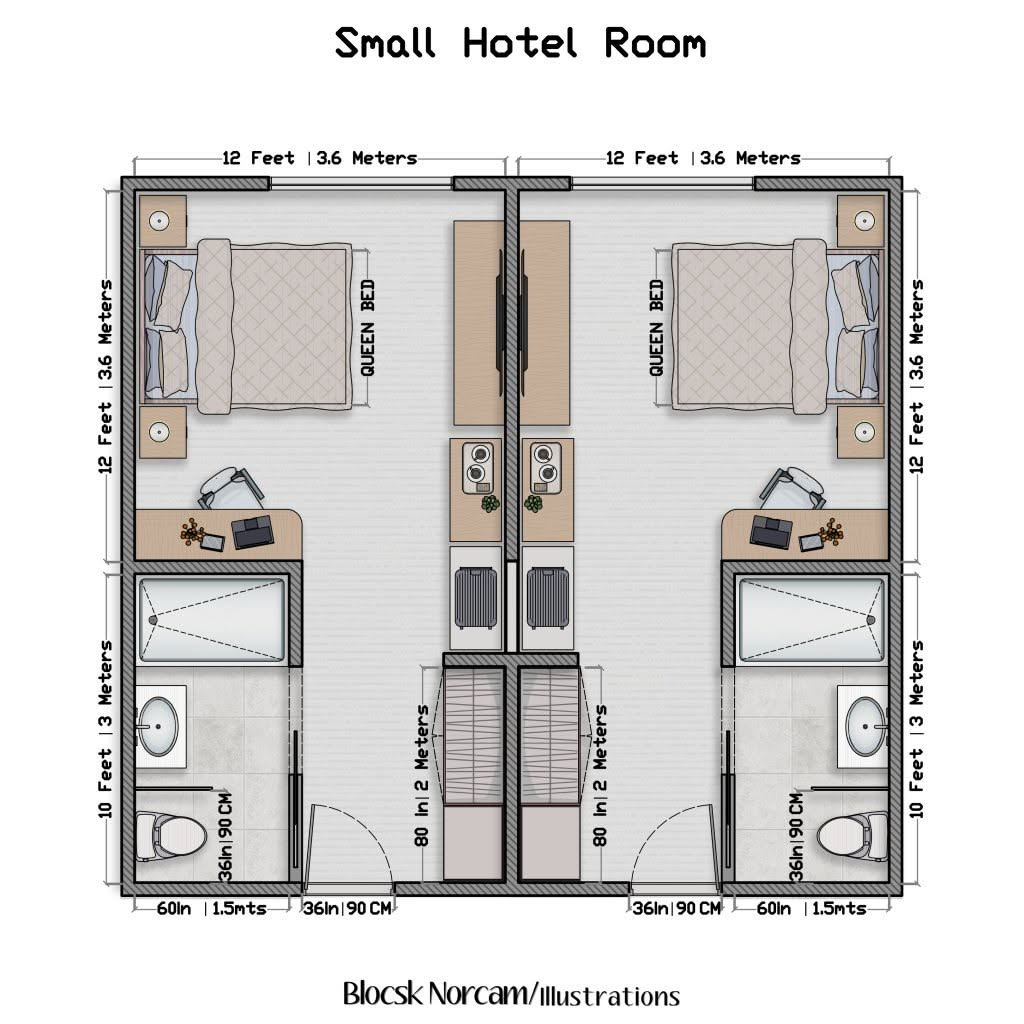 Hotel Room Design: Key Dimensions And Layout Strategies – Artofit in Five clever layout tricks for maximizing privacy in compact dual suite guest houses