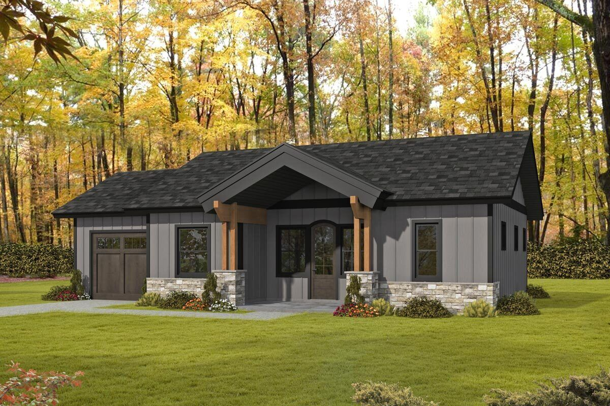 1000 Square Foot Craftsman Cottage With Vaulted Living Room - 350048Gh ... regarding 1000 Sf House Floor Plans