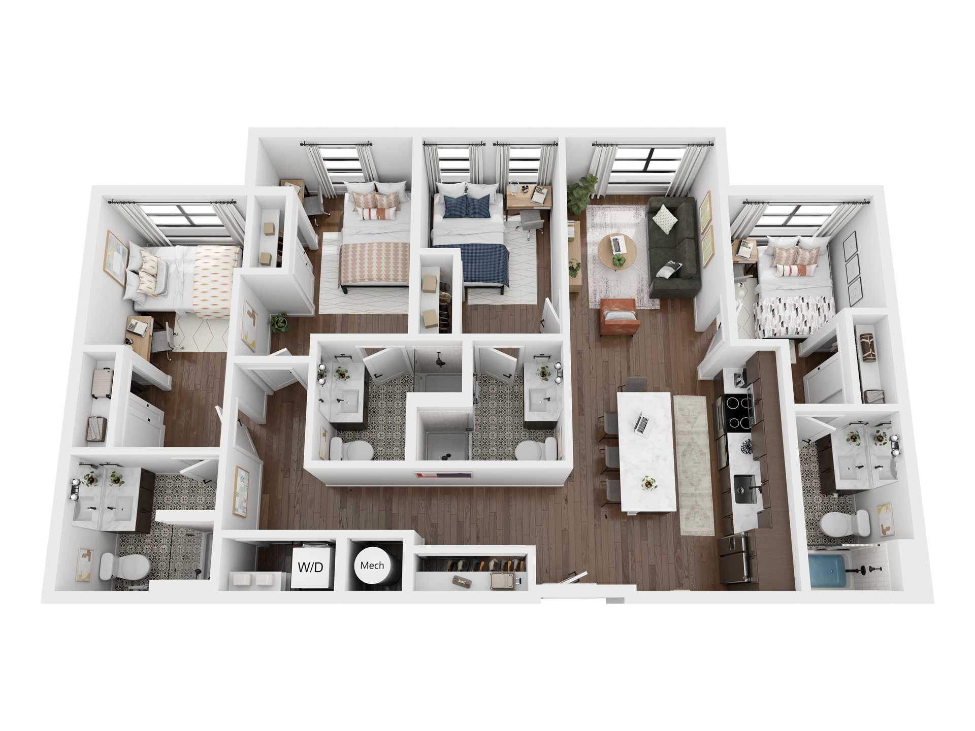 Smart zoning ideas for five bedroom rambler layouts that keep the peace