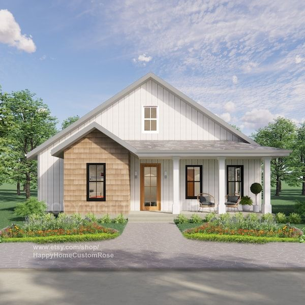 1200 Square Foot Home Design - Etsy Canada | Modern Farmhouse Floorplan ... regarding Designing a functional 1200 square foot home without sacrificing comfort