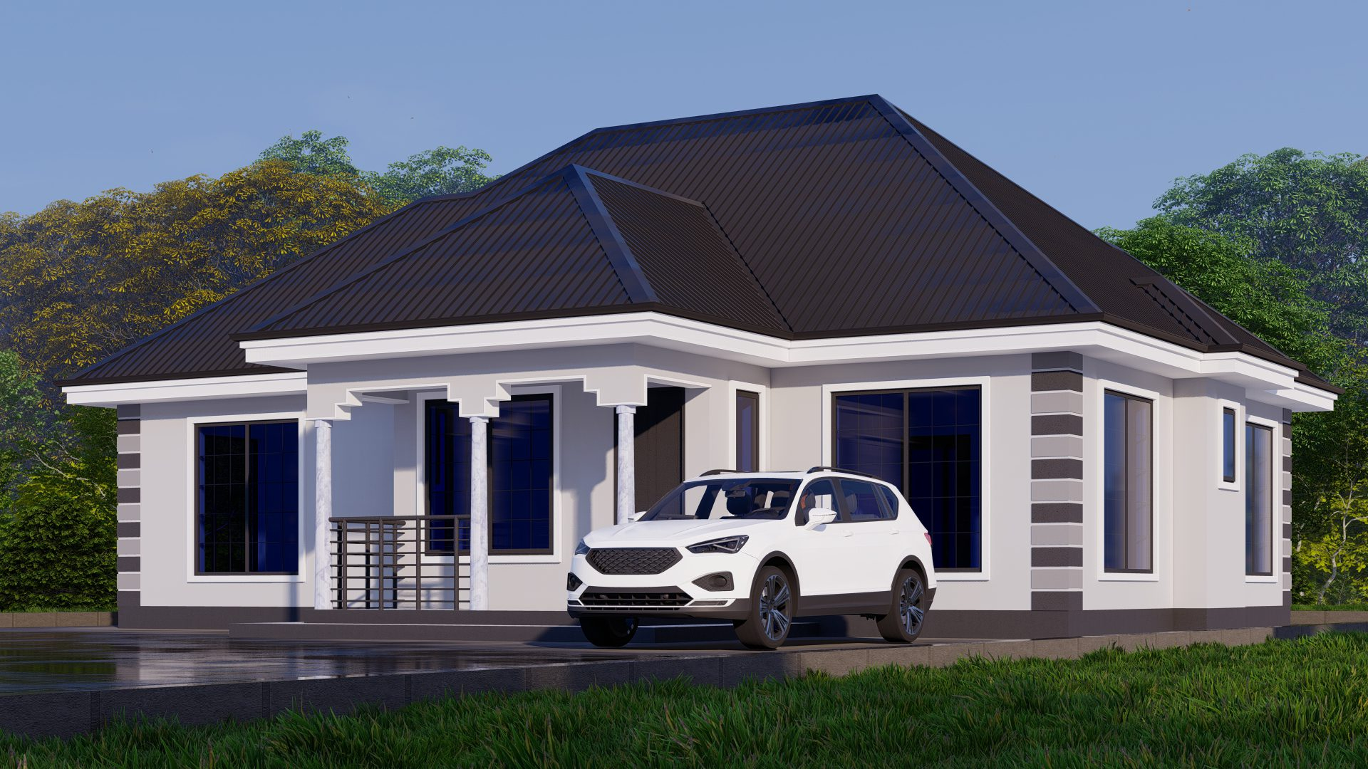 3 Bedroom Floor Plan House Design Kenya within 3 Room House Floor Plan