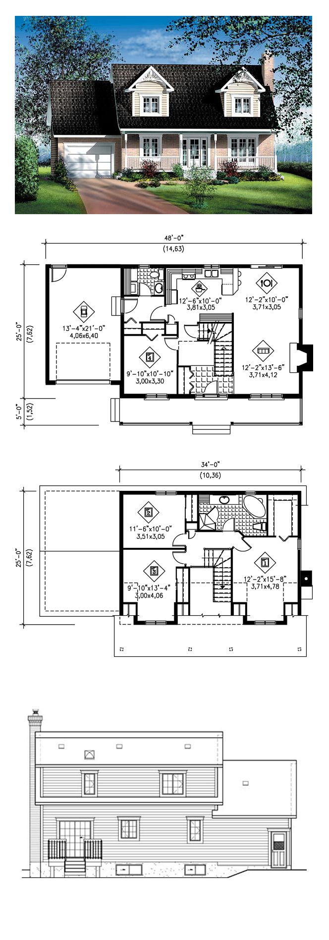 Basic Cape Cod House Plans within 1 1 2 Story House