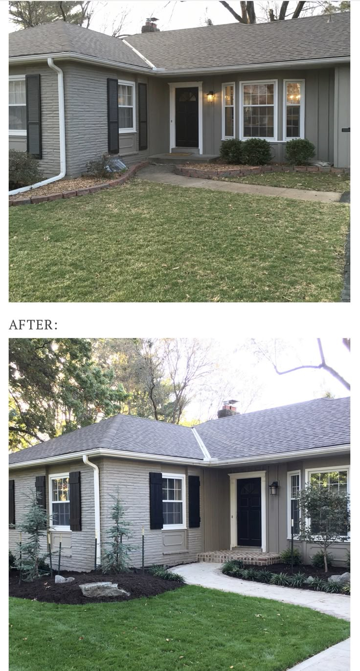 Before And After: Transforming A Ranch Style Home With A Brick Exterior ... with regard to Transforming Your Ranch House Exterior With Thoughtful Landscaping and Design Choices