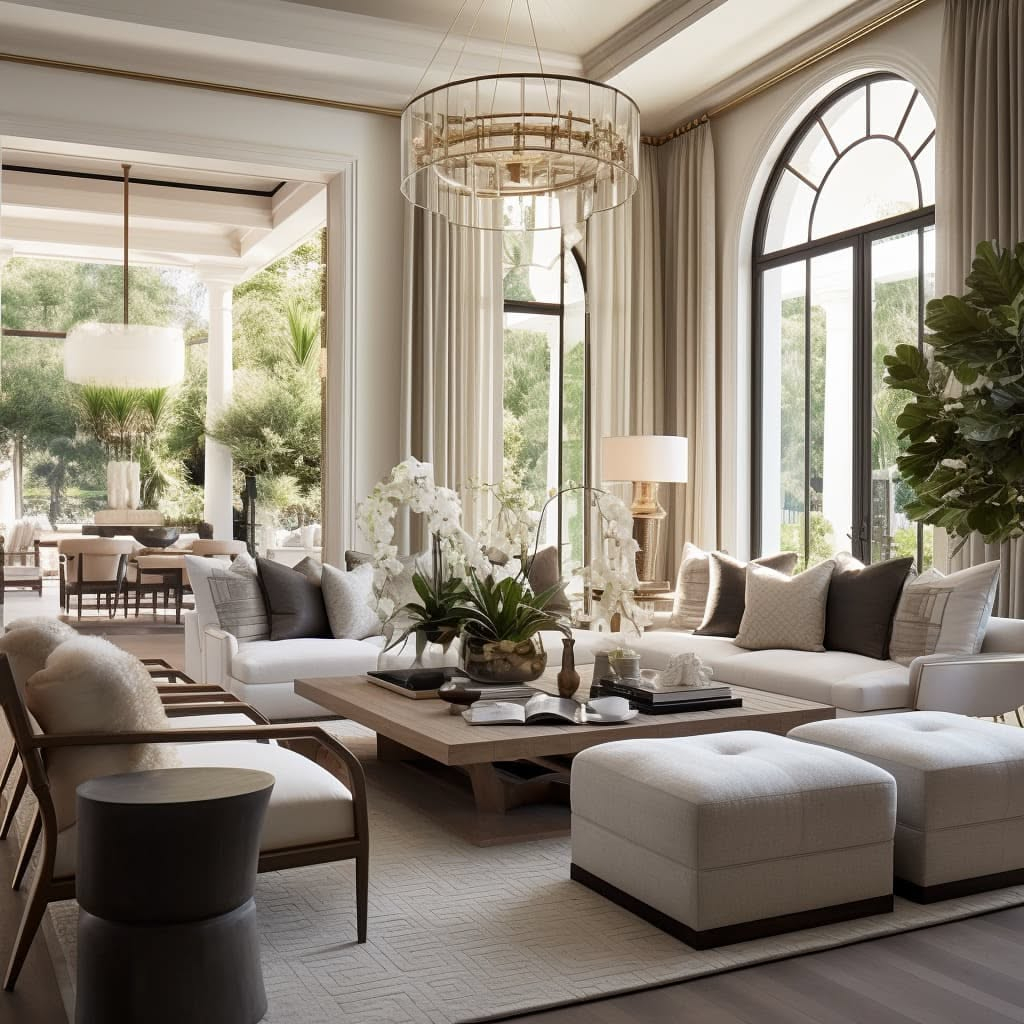 Elegant Grand Room Design | Contemporary City View Living Room, Elegant ... with 2500 Sq Ft House Plans Single Story