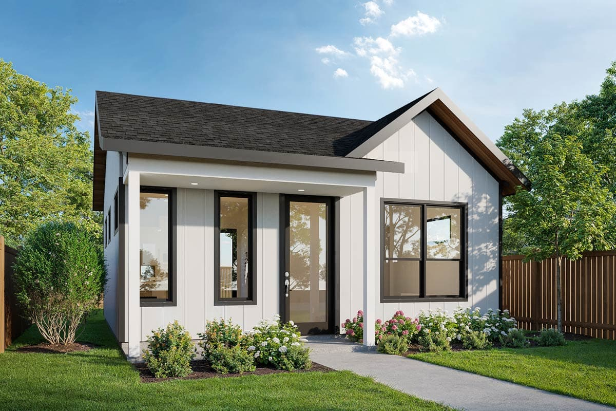 Plan 100343Ghr: 1-Bed Contemporary Adu House Plan Under 600 Sq Ft in 600 Square Foot Tiny House Plans