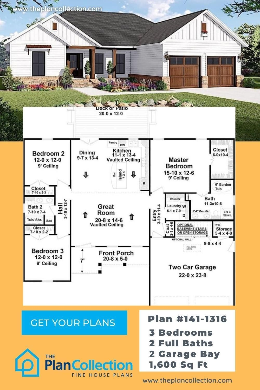 3-Bedroom, 1600 Sq Ft Ranch Plan With Split Master Suite | 1600 Sq Ft ... inside House Design In 1600 Sq Ft