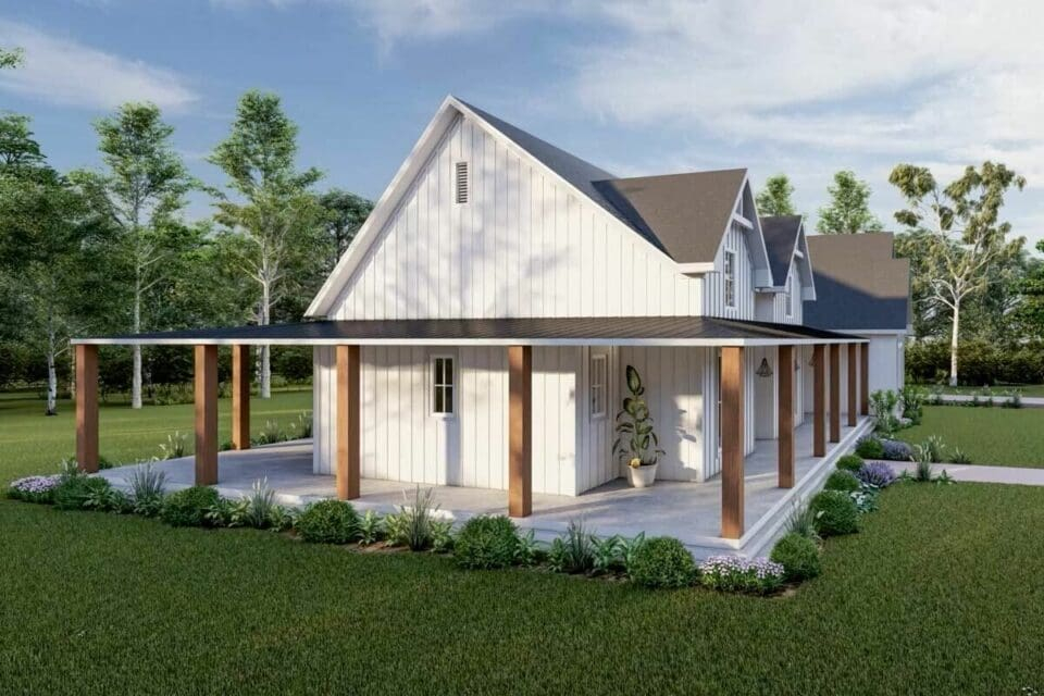 3-Bedroom Single-Story Modern Farmhouse With Full Wrap-Around Porch ... pertaining to Why Compact Farmhouse Layouts with Wrap Around Porches Are Gaining Traction in 2026