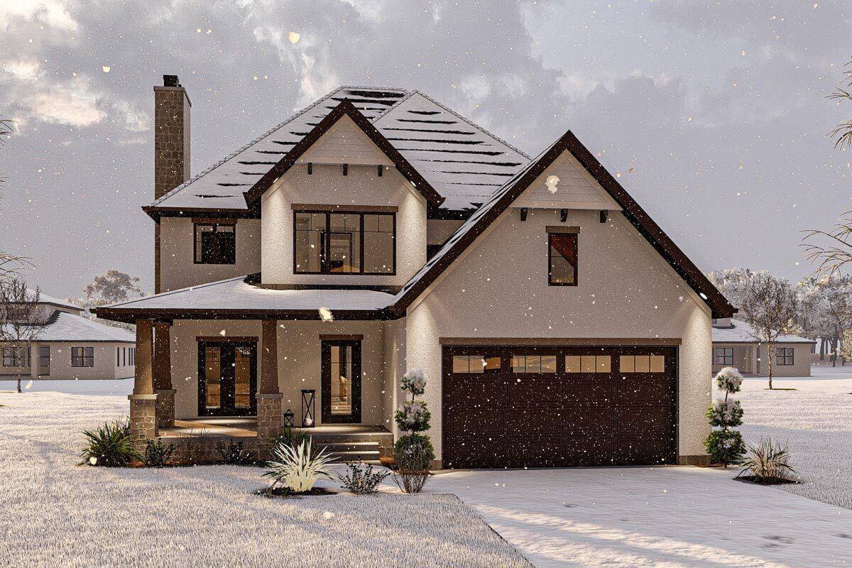 3000 Square Foot Craftsman Home Plan With Study And Wraparound Porch ... for 3000 Sq Feet Home Design