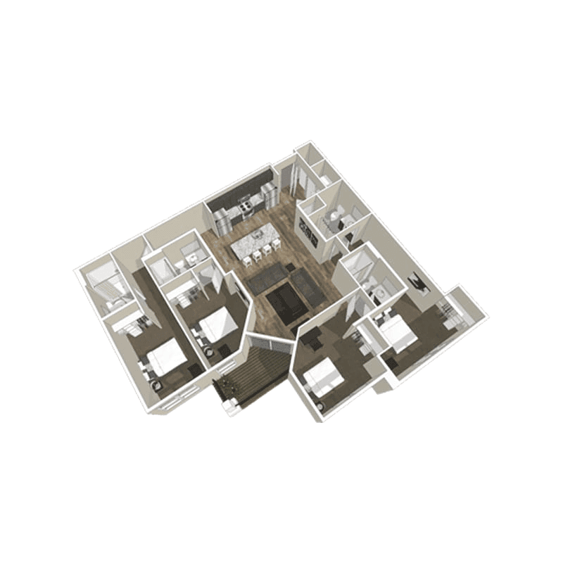 D4 4-Bedroom Apartment | Designed For Comfort intended for Floor Plan 4 Bedroom 2 Bathroom